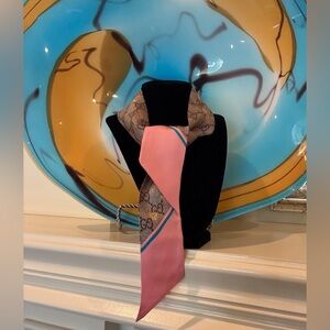 Gucci Bees Silk Skinny Tie Scarf